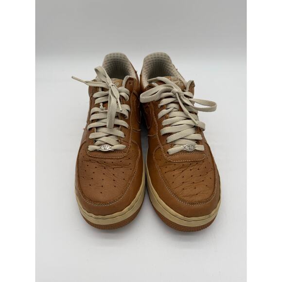 Nike Air Force 1 Low '05 Brown Tan Leather Mens 11.5 309096-222 Wheat Casual - Picture 2 of 6